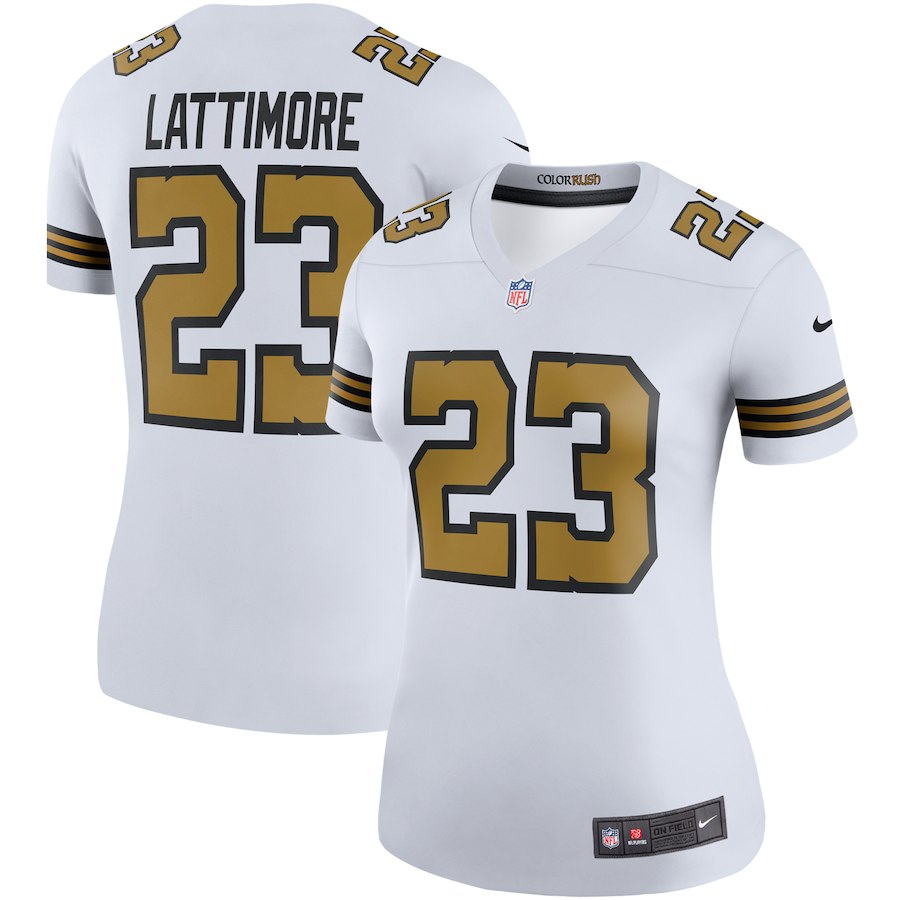 Women's New Orleans Saints Marshon Lattimore Nike White Color Rush Legend Player Jersey