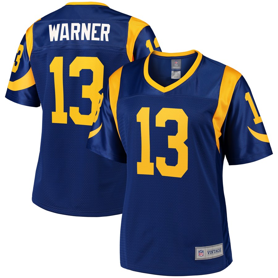 Women's St. Louis Rams Kurt Warner Nfl Pro Line Royal Retired Player Jersey