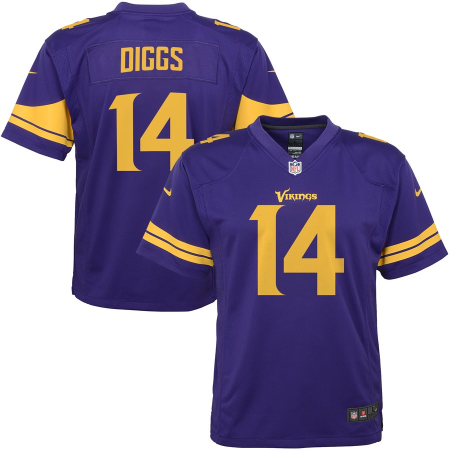 Youth Minnesota Vikings Stefon Diggs Nike Purple Color Rush Game Jersey