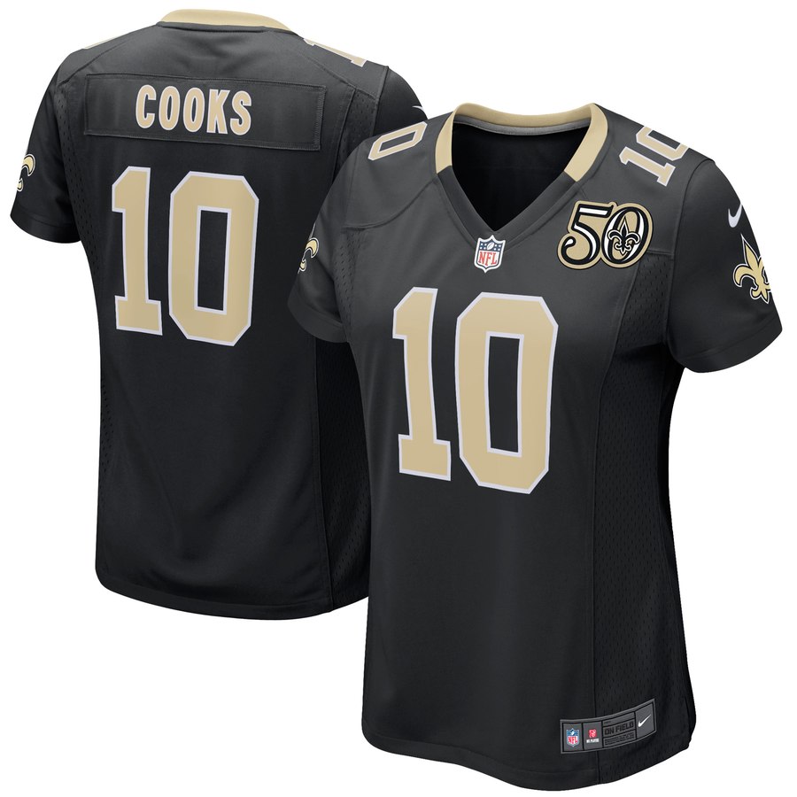 Women's New Orleans Saints Brandin Cooks Nike Black 50th Season Patch Game Jersey