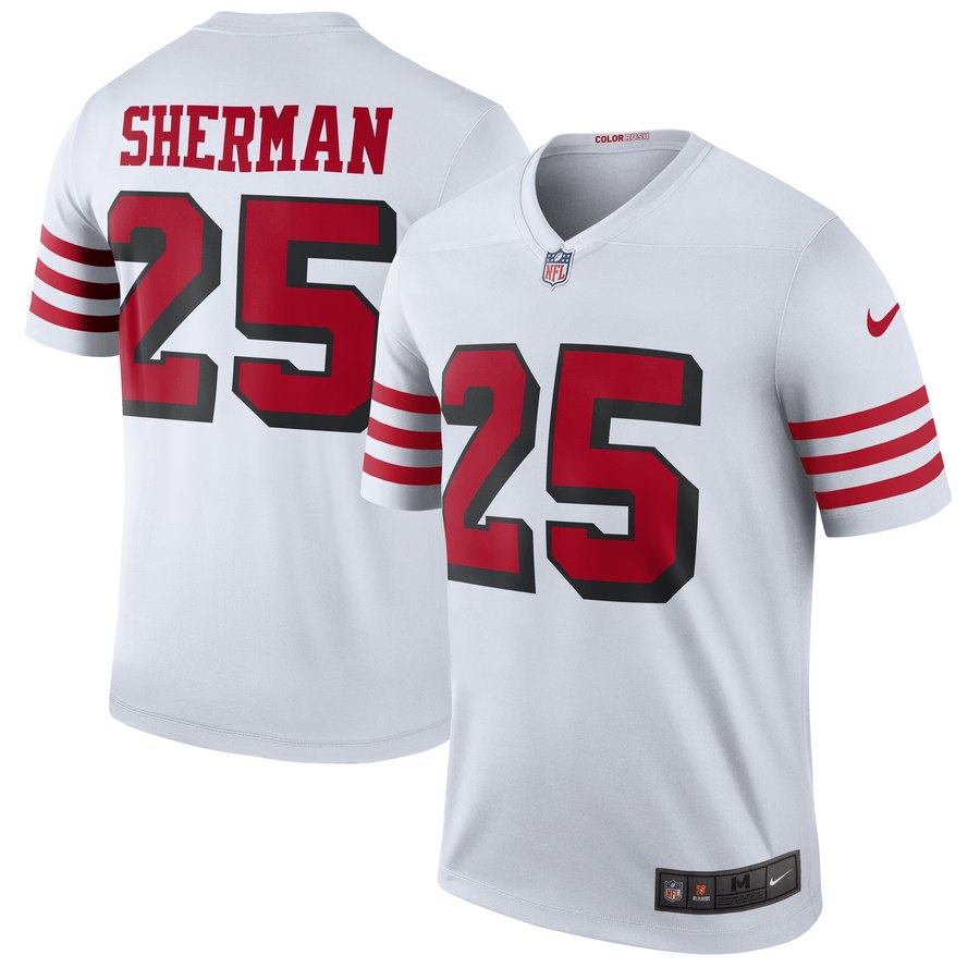 Men's San Francisco 49ers Richard Sherman Nike White Color Rush Legend Player Jersey