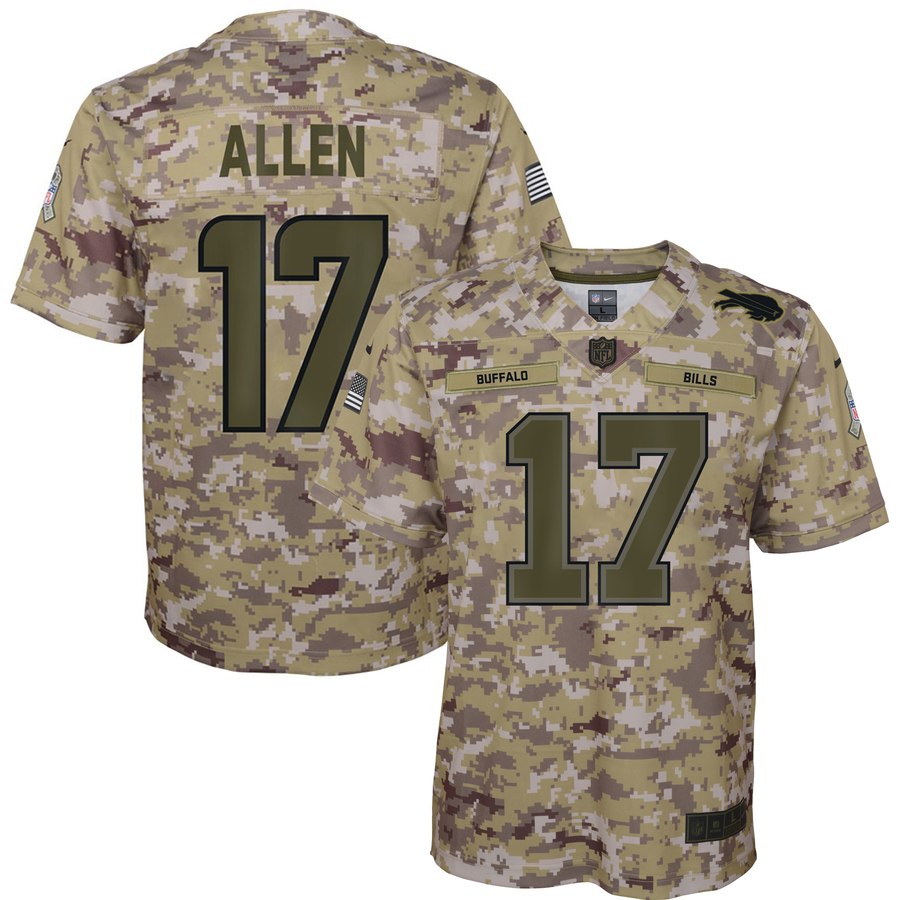 Youth Buffalo Bills Josh Allen Nike Camo Salute To Service Game Jersey