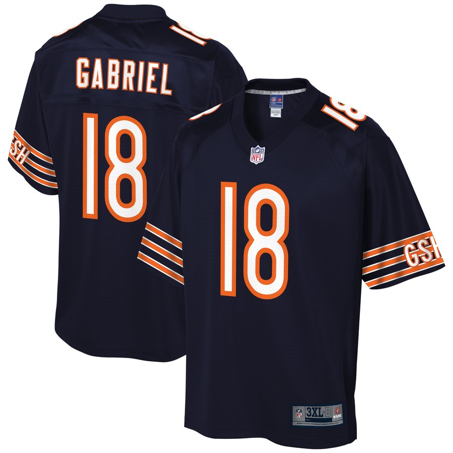 Mens Chicago Bears Taylor Gabriel NFL Pro Line Navy Big And Tall Team Color Player Jersey