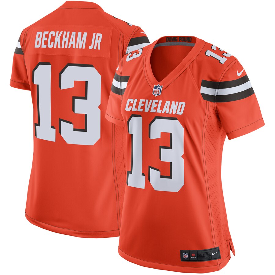 Women's Cleveland Browns Odell Beckham Jr Nike Orange Game Jersey