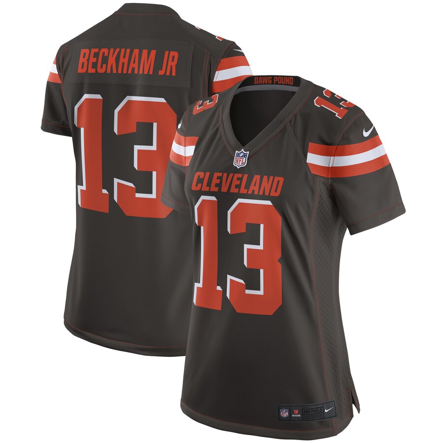Women's Cleveland Browns Odell Beckham Jr Nike Brown Game Jersey