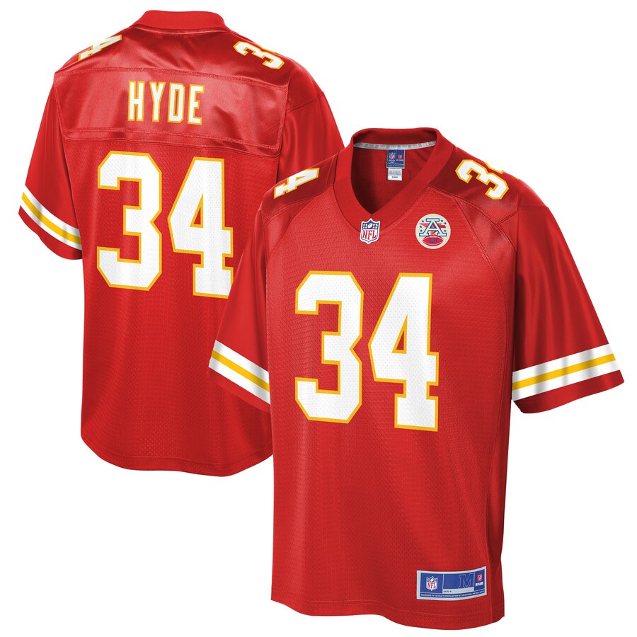 Men's Kansas City Chiefs Carlos Hyde NFL Pro Line Red Player Jersey