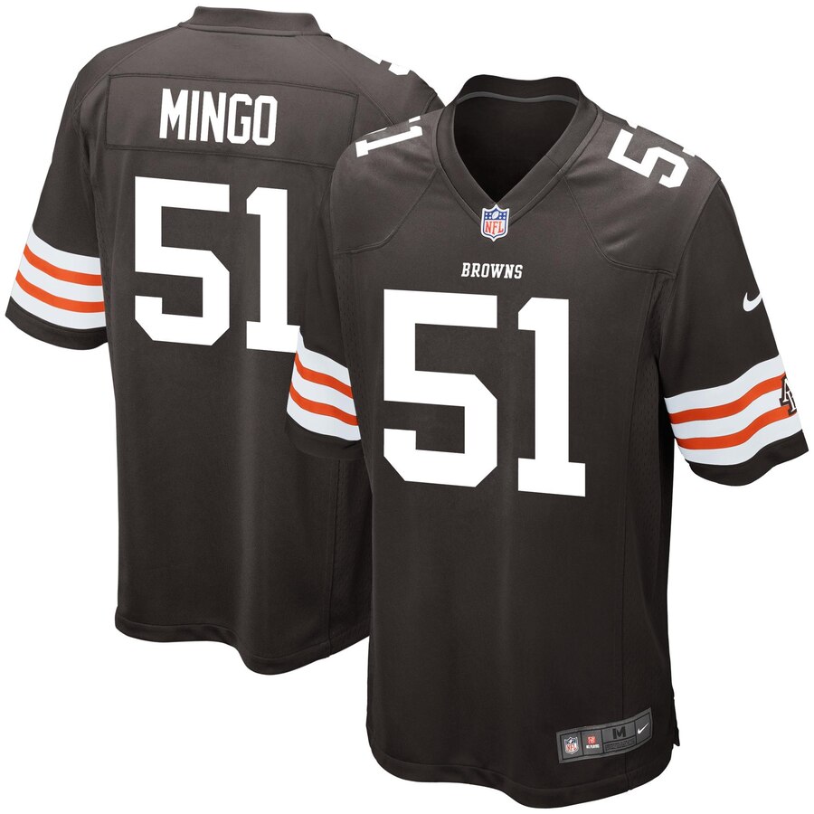 Youth Cleveland Browns Historic Logo Barkevious Mingo Nike Brown Team Color Game Jersey