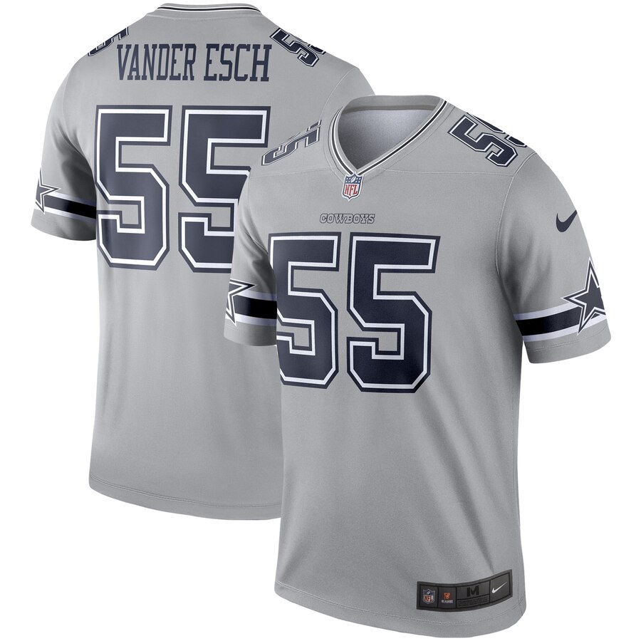 Men's Dallas Cowboys Leighton Vander Esch Nike Silver Inverted Legend Jersey