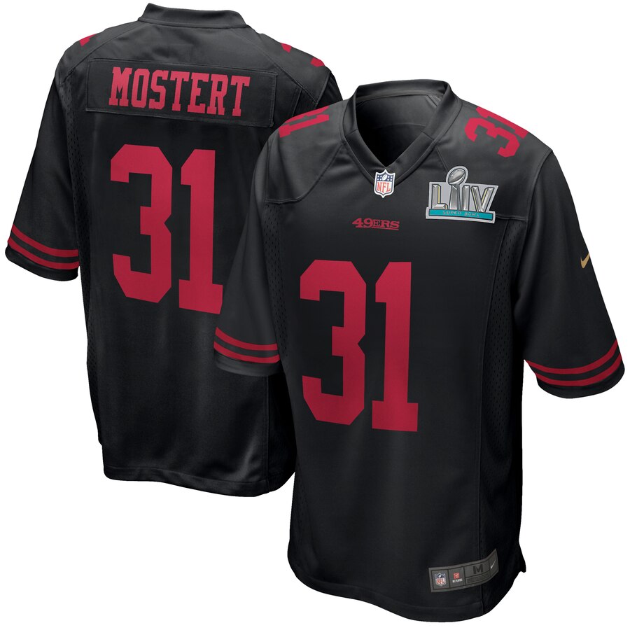 Men's San Francisco 49ers Raheem Mostert Nike Black Super Bowl LIV Alternate Game Jersey