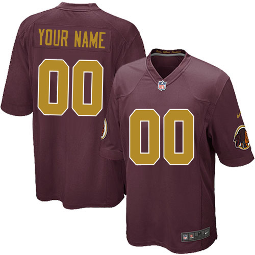 Youth Elite Nike Jersey Burgundy Red Alternate - Customized 80th Anniversary NFL Washington Redskins