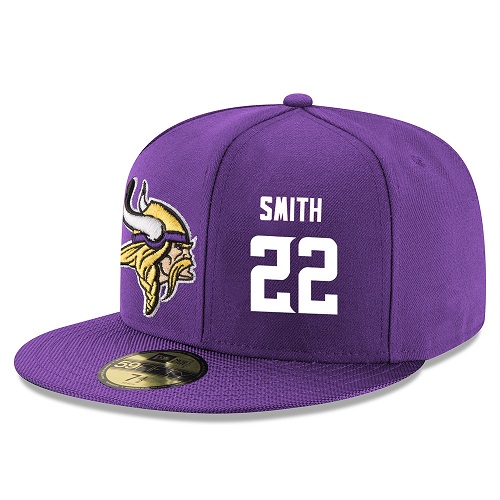 NFL Minnesota Vikings #22 Harrison Smith Stitched Snapback Adjustable Player Hat - Purple/White
