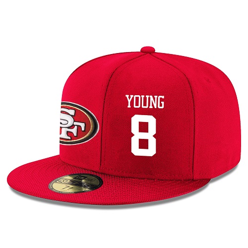 NFL San Francisco 49ers #8 Steve Young Stitched Snapback Adjustable Player Hat - Red/White