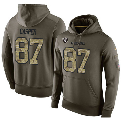 NFL Nike Oakland Raiders #87 Dave Casper Green Salute To Service Men's Pullover Hoodie