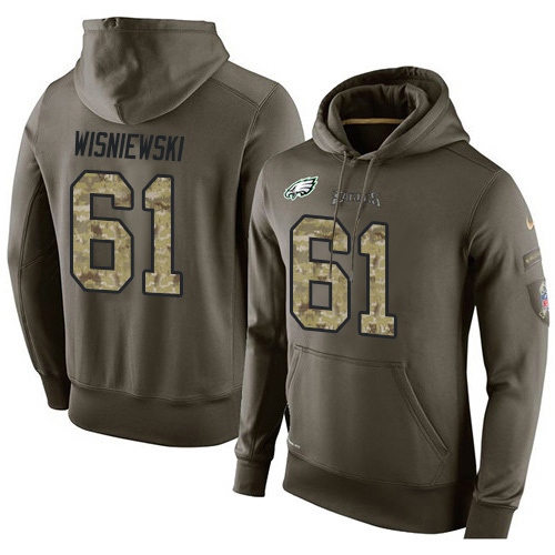 NFL Nike Philadelphia Eagles #61 Stefen Wisniewski Green Salute To Service Men's Pullover Hoodie