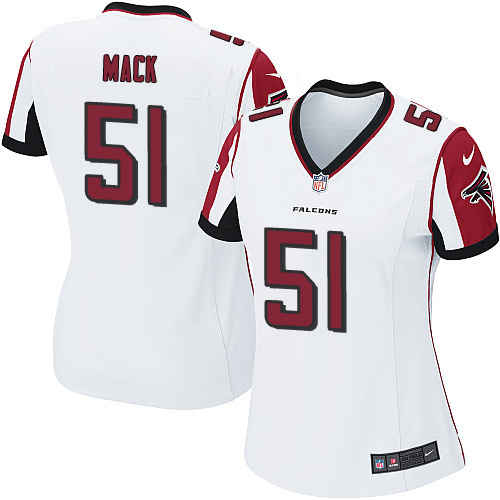 Women's Game Alex Mack Nike Jersey White Road - #51 NFL Atlanta Falcons