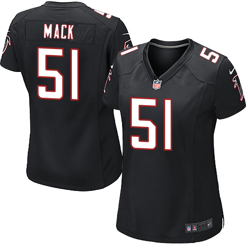 Women's Elite Alex Mack Nike Jersey Black Alternate - #51 NFL Atlanta Falcons