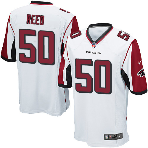 Men's Game Brooks Reed Nike Jersey White Road - #50 NFL Atlanta Falcons