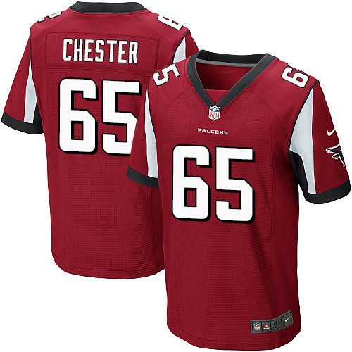 Men's Elite Chris Chester Nike Jersey Red Home - #65 NFL Atlanta Falcons