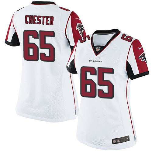 Women's Elite Chris Chester Nike Jersey White Road - #65 NFL Atlanta Falcons