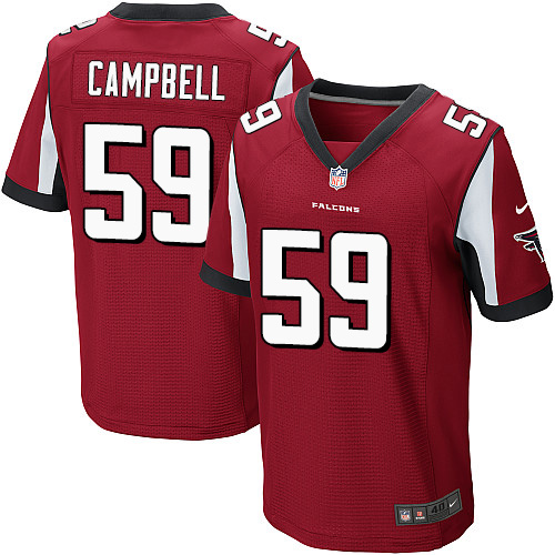 Men's Elite De'Vondre Campbell Nike Jersey Red Home - #59 NFL Atlanta Falcons