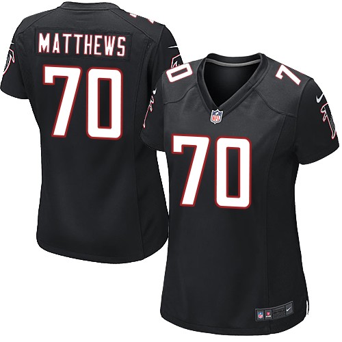 Women's Limited Jake Matthews Nike Jersey Black Alternate - #70 NFL Atlanta Falcons
