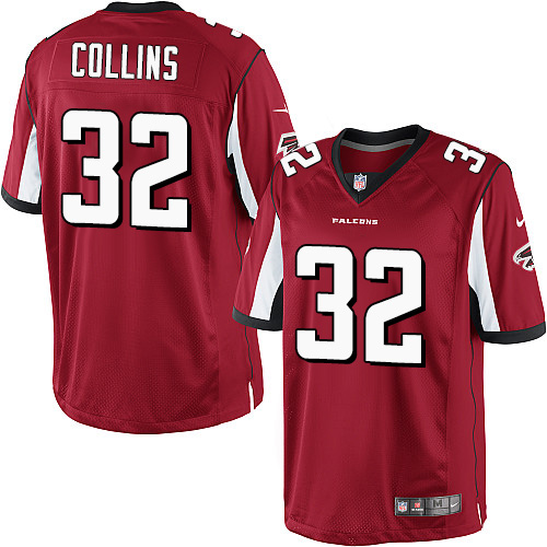 Men's Limited Jalen Collins Nike Jersey Red Home - #32 NFL Atlanta Falcons