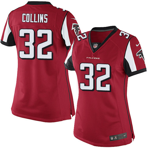 Women's Limited Jalen Collins Nike Jersey Red Home - #32 NFL Atlanta Falcons