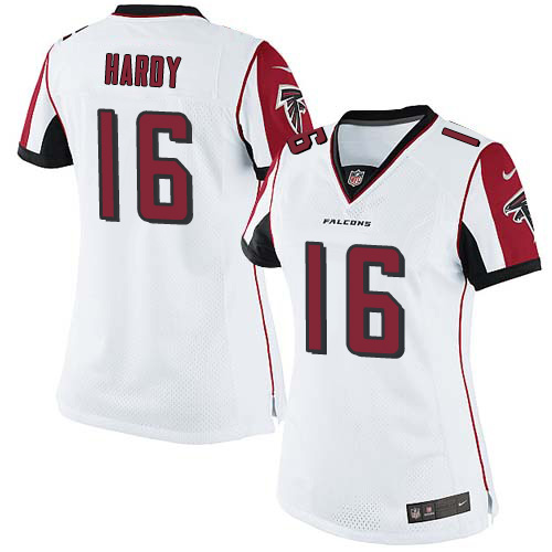 Women's Elite Justin Hardy Nike Jersey White Road - #16 NFL Atlanta Falcons