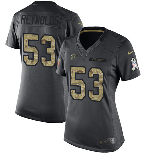 Women's Limited LaRoy Reynolds Nike Jersey Black - #53 2016 Salute to Service NFL Atlanta Falcons