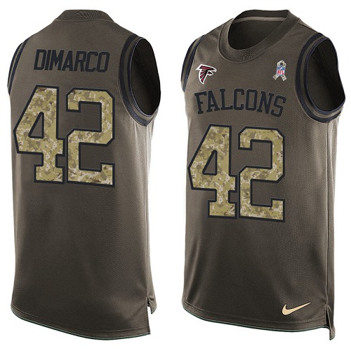 Men's Limited Patrick DiMarco Nike Jersey Green - #42 Salute to Service Tank Top NFL Atlanta Falcons
