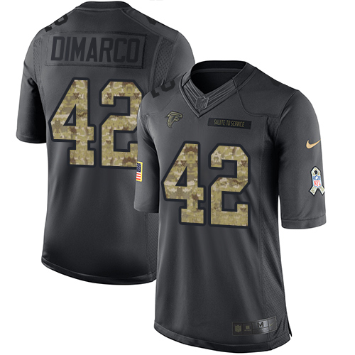 Men's Limited Patrick DiMarco Nike Jersey Black - #42 2016 Salute to Service NFL Atlanta Falcons