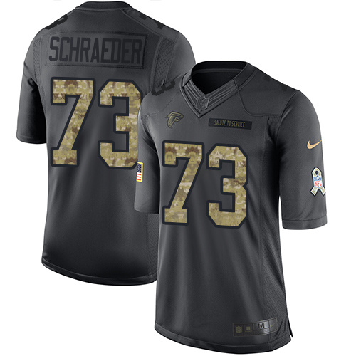 Men's Limited Ryan Schraeder Nike Jersey Black - #73 2016 Salute to Service NFL Atlanta Falcons