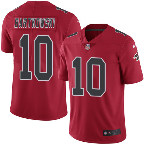 Men's Elite Steve Bartkowski Nike Jersey Red - #10 Rush NFL Atlanta Falcons