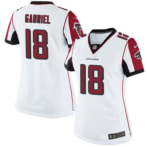 Women's Limited Taylor Gabriel Nike Jersey White Road - #18 NFL Atlanta Falcons