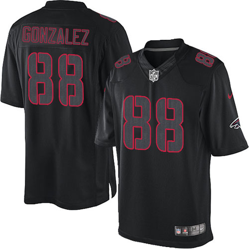 Men's Limited Tony Gonzalez Nike Jersey Black - #88 Impact NFL Atlanta Falcons