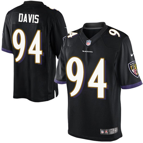 Youth Elite Carl Davis Nike Jersey Black Alternate - #94 NFL Baltimore Ravens
