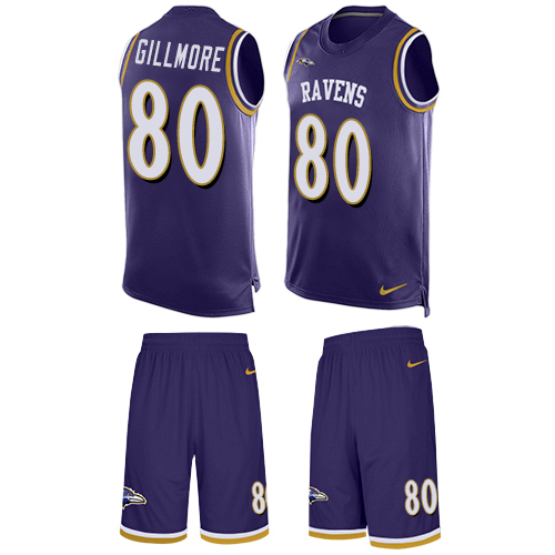 Men's Limited Crockett Gillmore Nike Jersey Purple - #80 Tank Top Suit NFL Baltimore Ravens