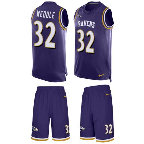 Men's Limited Eric Weddle Nike Jersey Purple - #32 Tank Top Suit NFL Baltimore Ravens