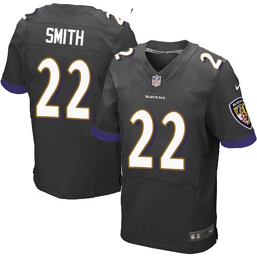 Men's Elite Jimmy Smith Nike Jersey Black Alternate - #22 NFL Baltimore Ravens