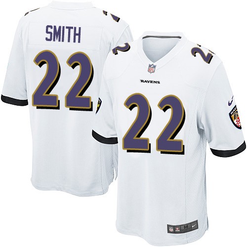 Youth Game Jimmy Smith Nike Jersey White Road - #22 NFL Baltimore Ravens
