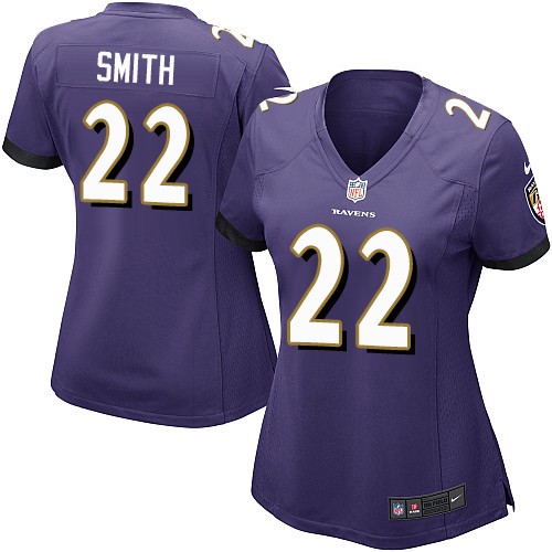 Women's Game Jimmy Smith Nike Jersey Purple Home - #22 NFL Baltimore Ravens