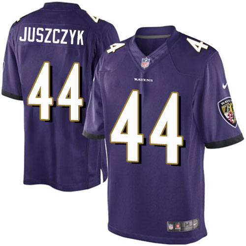 Youth Elite Kyle Juszczyk Nike Jersey Purple Home - #44 NFL Baltimore Ravens