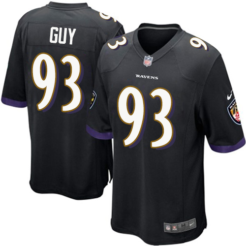 Men's Game Lawrence Guy Nike Jersey Black Alternate - #93 NFL Baltimore Ravens