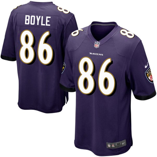 Men's Game Nick Boyle Nike Jersey Purple Home - #86 NFL Baltimore Ravens