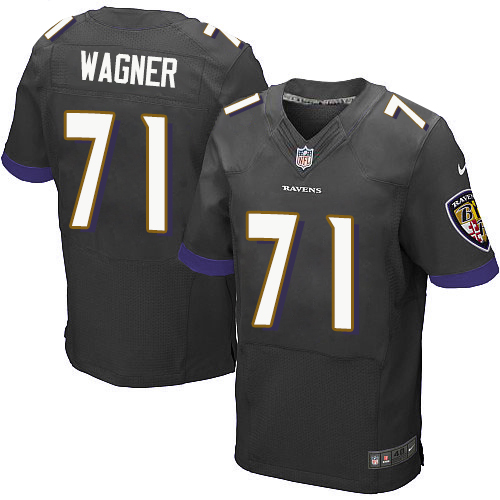 Men's Elite Ricky Wagner Nike Jersey Black Alternate - #71 NFL Baltimore Ravens