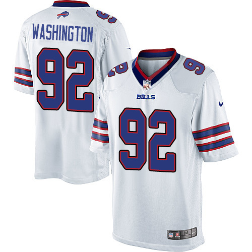 Youth Elite Adolphus Washington Nike Jersey White Road - #92 NFL Buffalo Bills