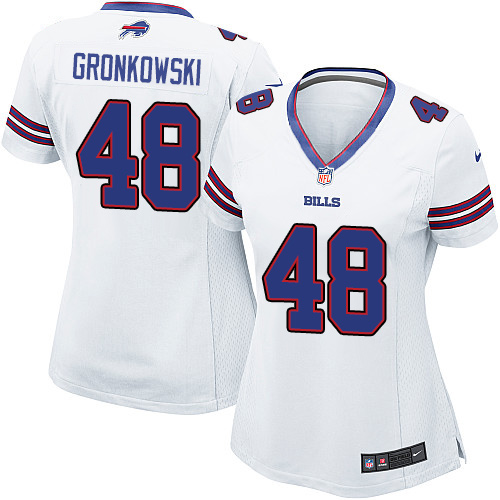 Women's Elite Glenn Gronkowski Nike Jersey White Road - #48 NFL Buffalo Bills