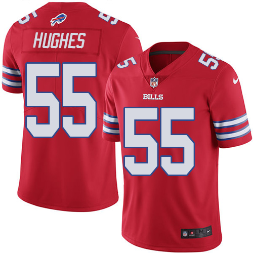 Men's Limited Jerry Hughes Nike Jersey Red - #55 Rush NFL Buffalo Bills
