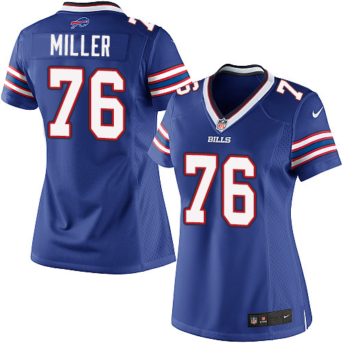 Women's Limited John Miller Nike Jersey Royal Blue Home - #76 NFL Buffalo Bills