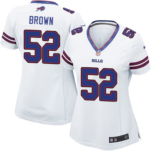 Women's Game Preston Brown Nike Jersey White Road - #52 NFL Buffalo Bills